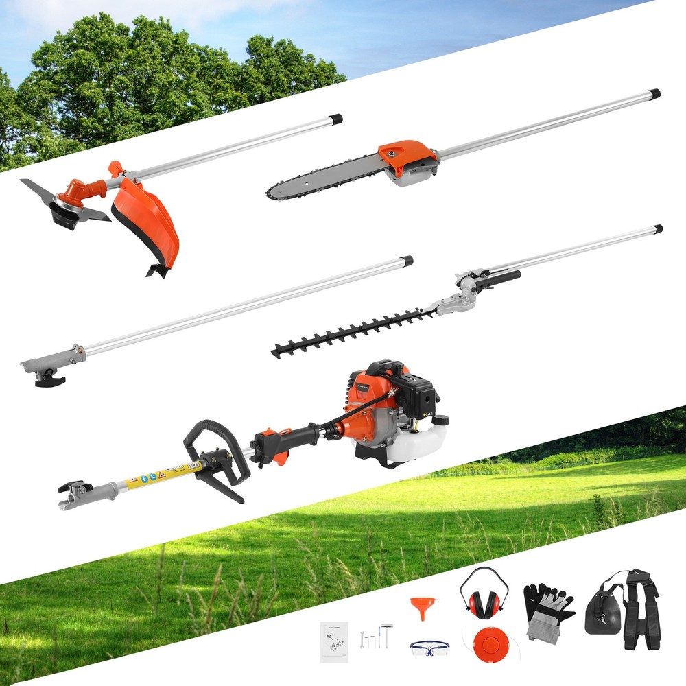 5-in-1 Multi-Functional Trimming Tools Gas Hedge Trimmer 52CC Weed Eater