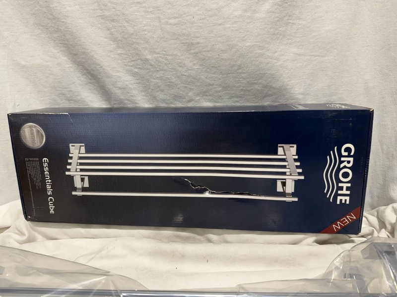 Grohe Essentials Cube 23 5/8" Multi-Towel Rack, Brand New 40512001 Chrome In gallery