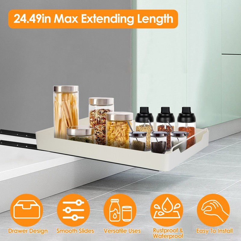 Pull Out Cabinet Kitchen Drawer Carbon Steel Pull Out Shelf Holder Organizer gallery