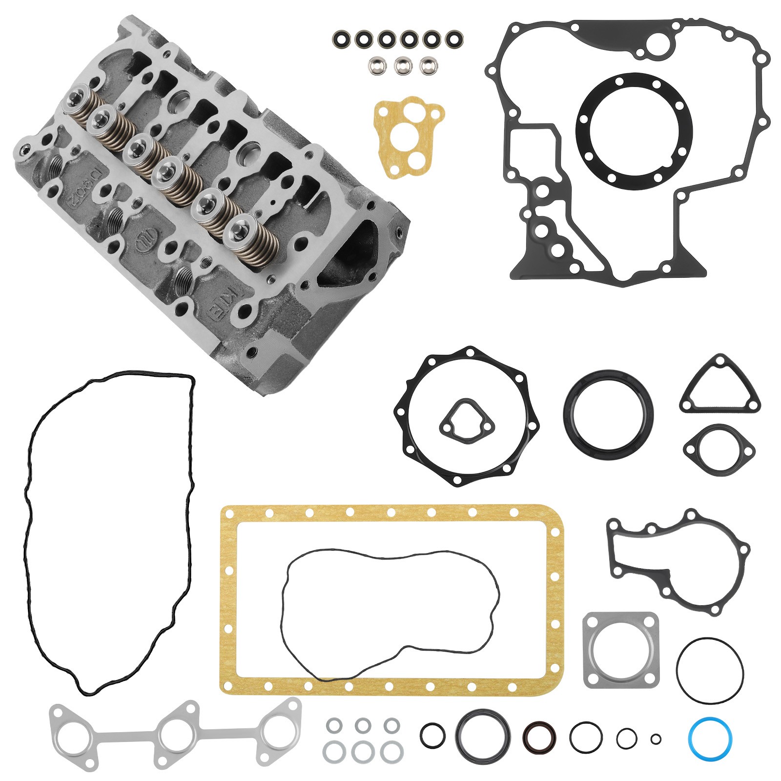 Complete Cylinder Head W/ Valves & Gasket Kit For Kubota D905 RTV900 RTV900W gallery