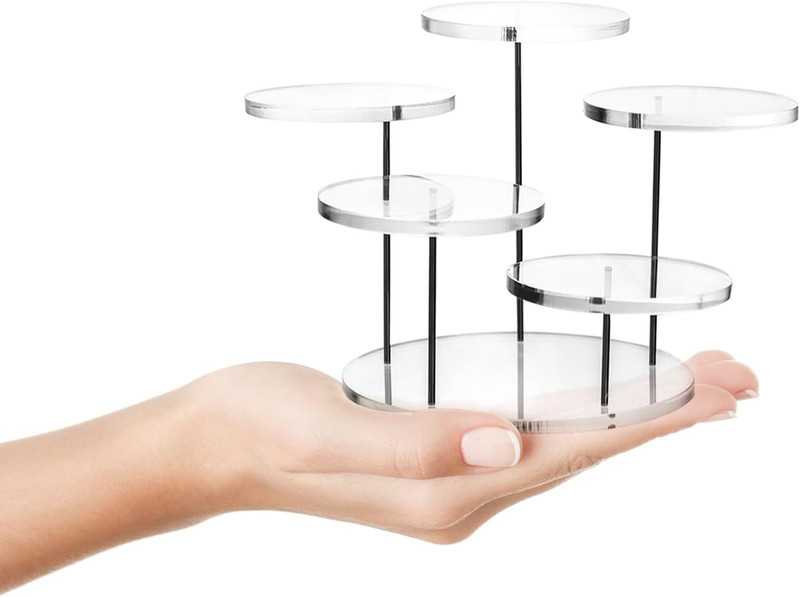 round Acrylic Products Display Riser Stands, 5 Tier Displaying Risers Display St gallery