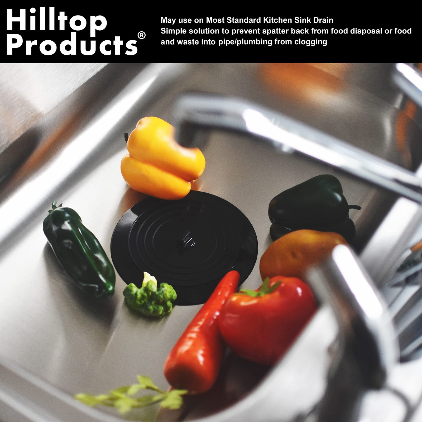 2 Pack Black And Gray 6 Kitchen Sink And Bathtub Stoppers Set For Standard Kitc gallery