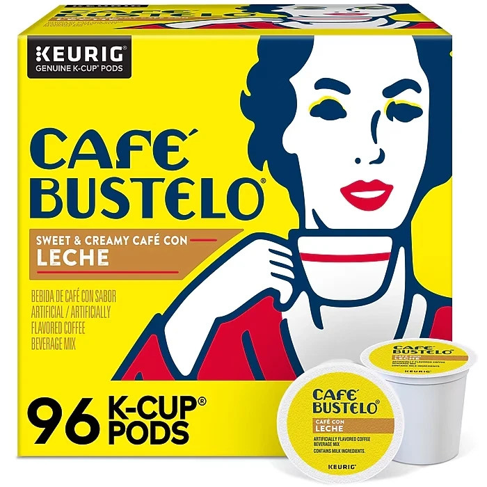 Café Bustelo Sweet & Creamy Café con Leche Coffee Keurig K-Cup Pods 96 Count Box gallery