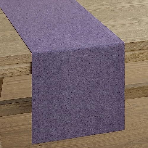 Basic Linen Style Table Runner, 14 x 48 Inch 14x48 Inch Dark Purple Chambray gallery