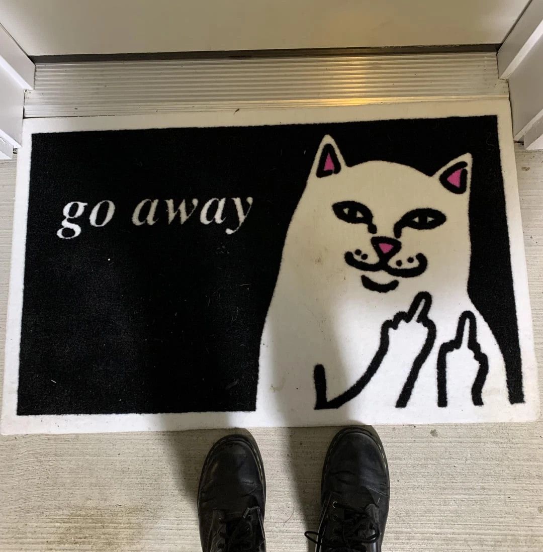 Go Away Doormat Funny Welcome Mat Cat Mat Cat Lovers Gift gallery