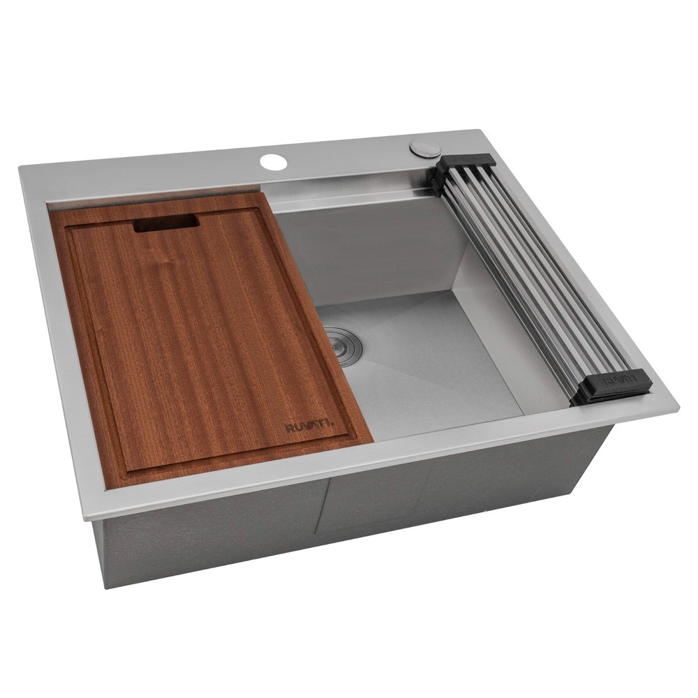 Ruvati 23"x20" Workstation Drop-in Topmount Bar Prep Sink- RVH8203