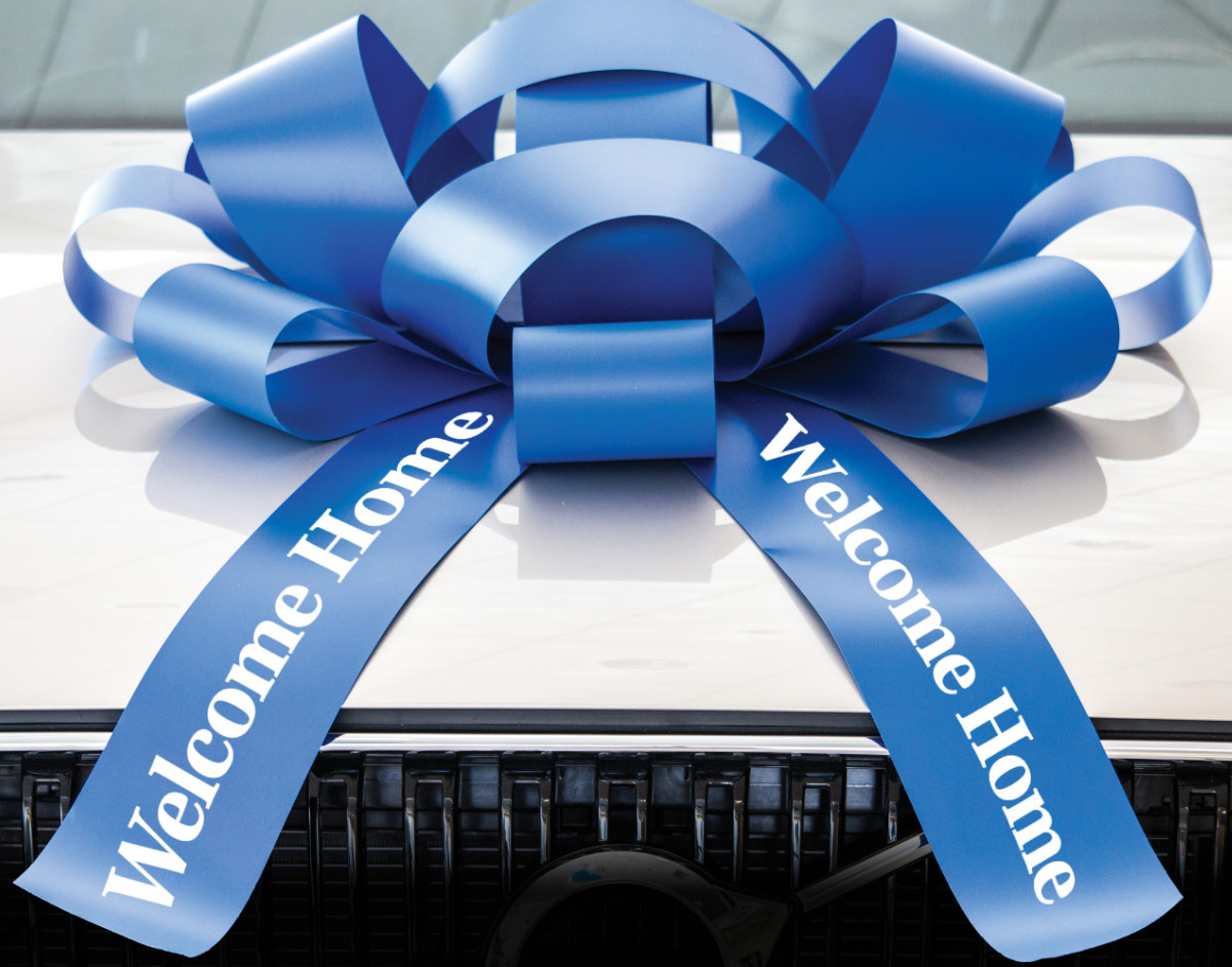 Big Car Bow | Welcome Home, Magnetic Back, Vinyl, No Scratch | Giant Gift Bow gallery