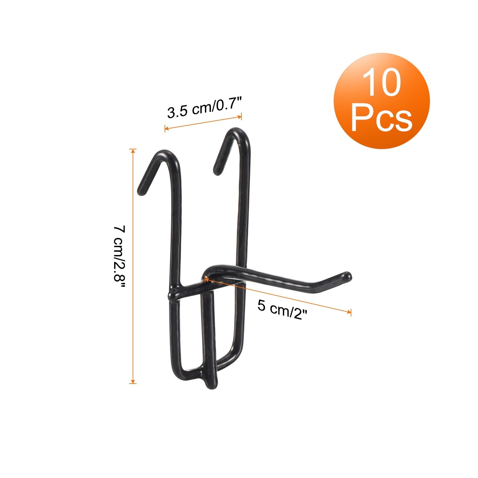 10Pcs Gridwall Hooks 2 Inch Grid Wall Iron Hanger Black gallery