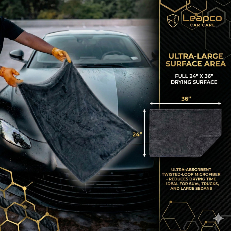 Extra Large Twisted Loop Microfiber Drying Towel Super Absorbent Auto Car Detail gallery