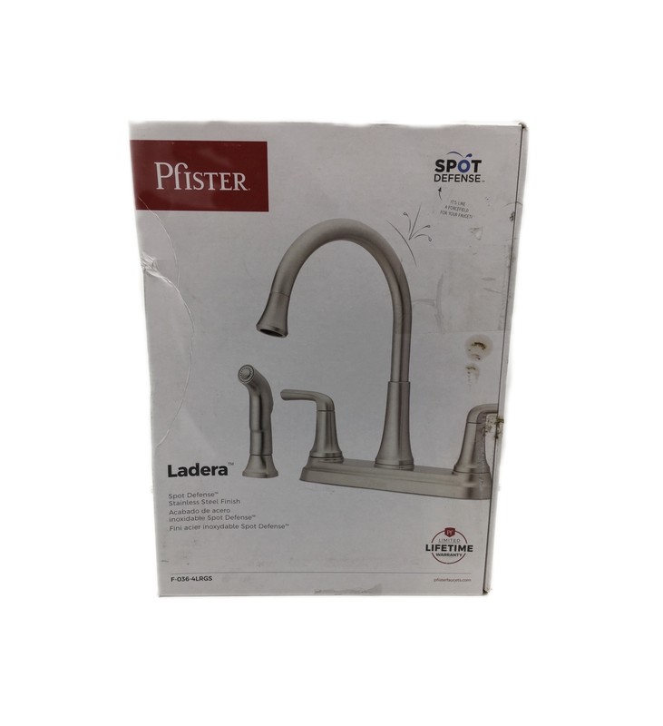 Pfister Ladera 2-Handle Standard Kitchen Faucet w/Side Sprayer Stainless Steel gallery