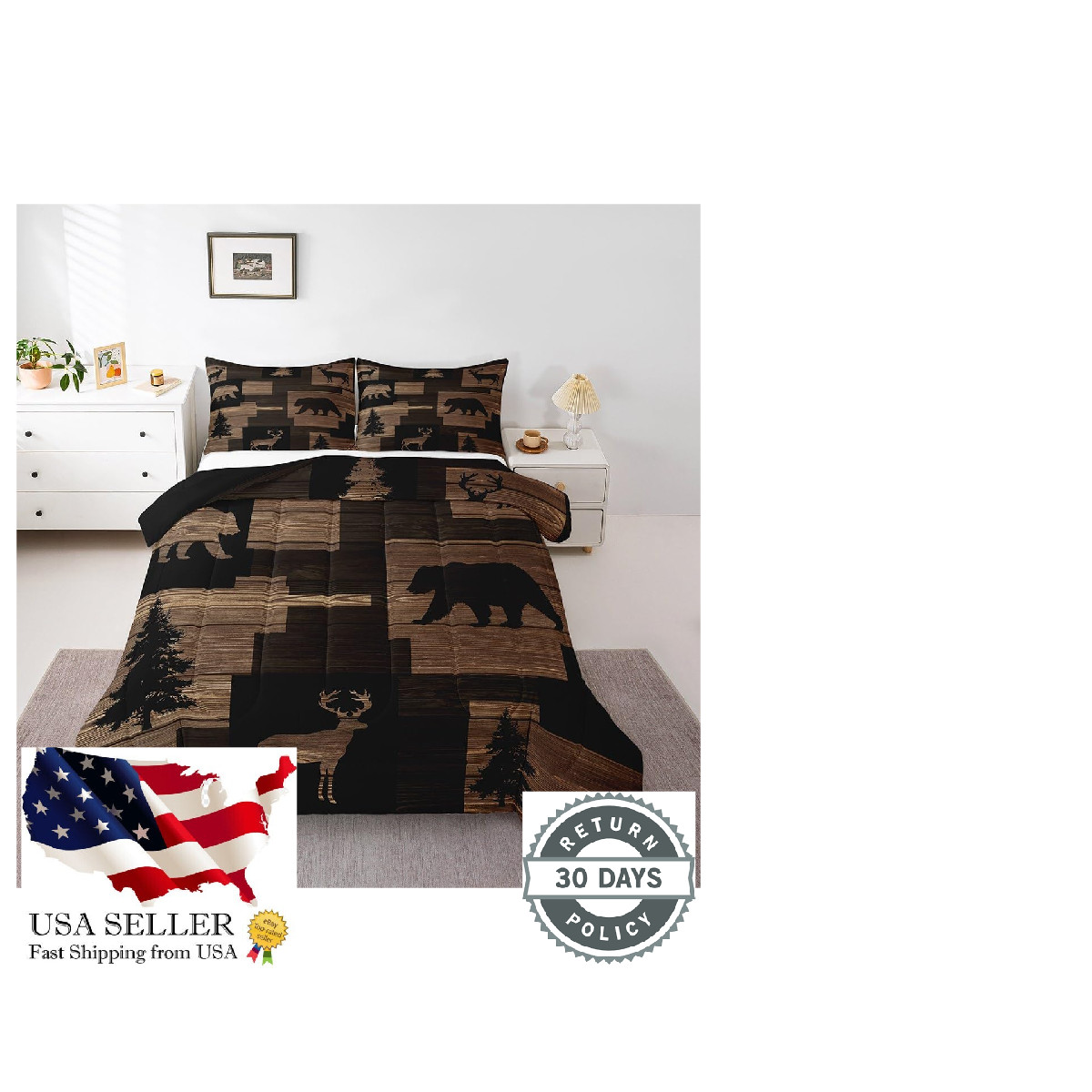 Erosebridal Rustic Bear Comforter Sets For Teens Youthlodge Elk Moose Bedding gallery