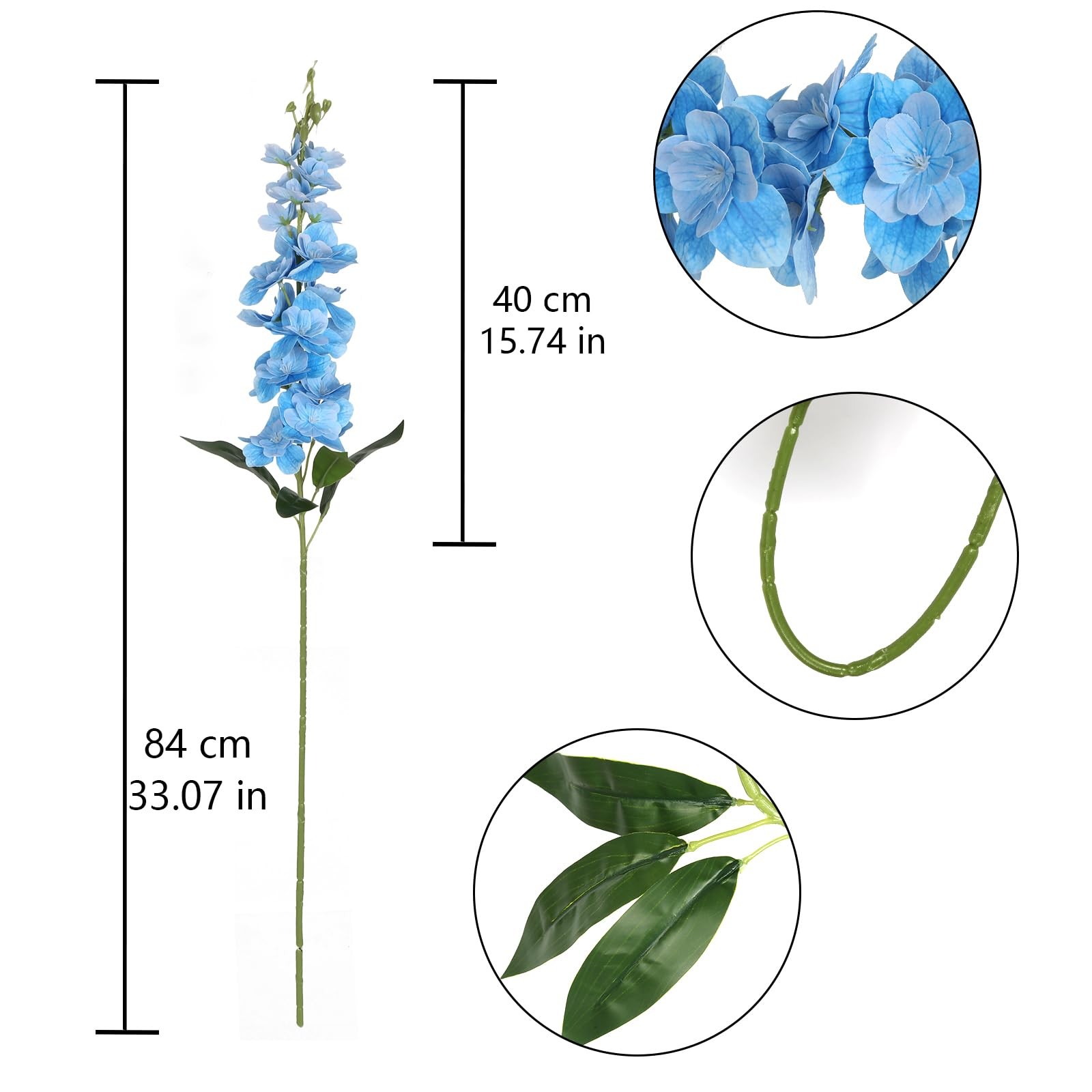 Blue Delphinium Artificial Flowers6PCS Faux Snapdragon Flowers 33" Silk Larks gallery