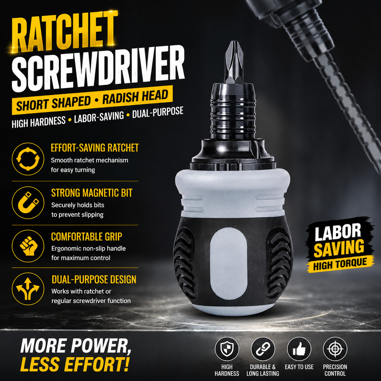 Ratchet Screwdriver Set Short Shaped Magnetic Screwdriver High Hardness Labor gallery