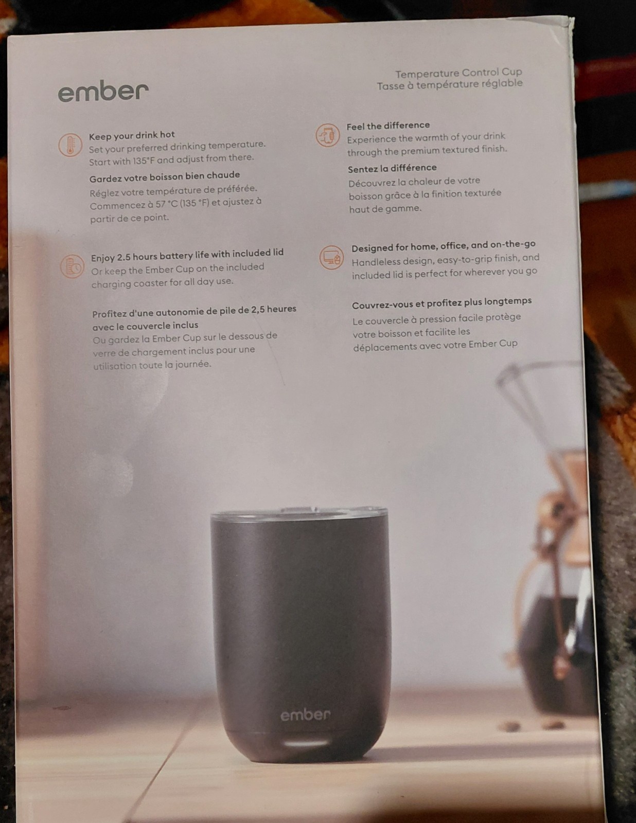EMBER 14Oz. Black Temperature Control Heated Smart Cup Coffee Mug gallery