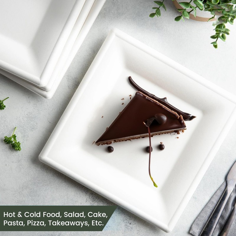 FPN Disposable Plates Square for Party Eco-Friendly Microwave-safe : 6"|8"|10" gallery