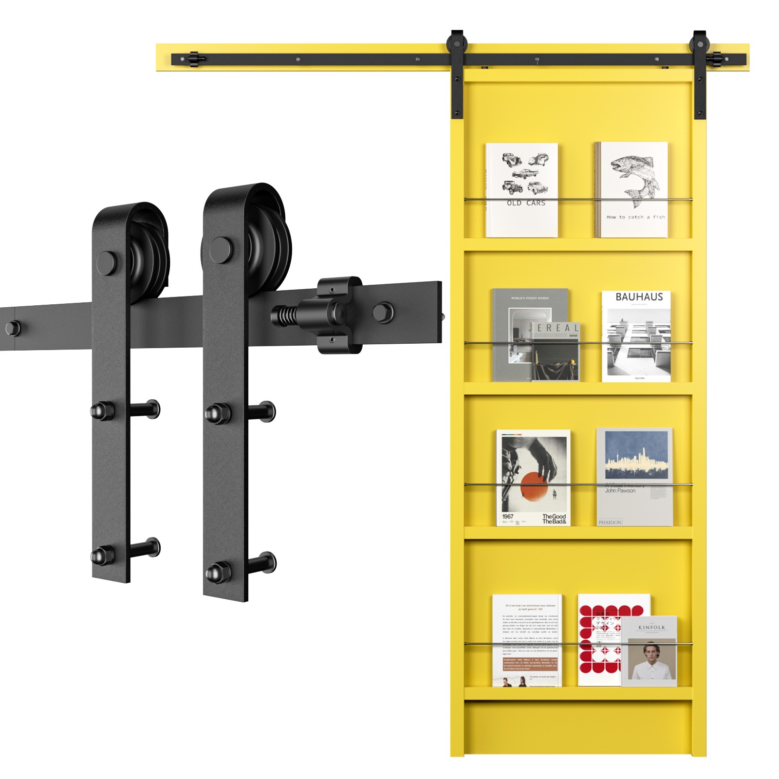 4FT-20FT Sliding Barn Door Hardware Closet Track Kit for Single/Double Wood Door gallery