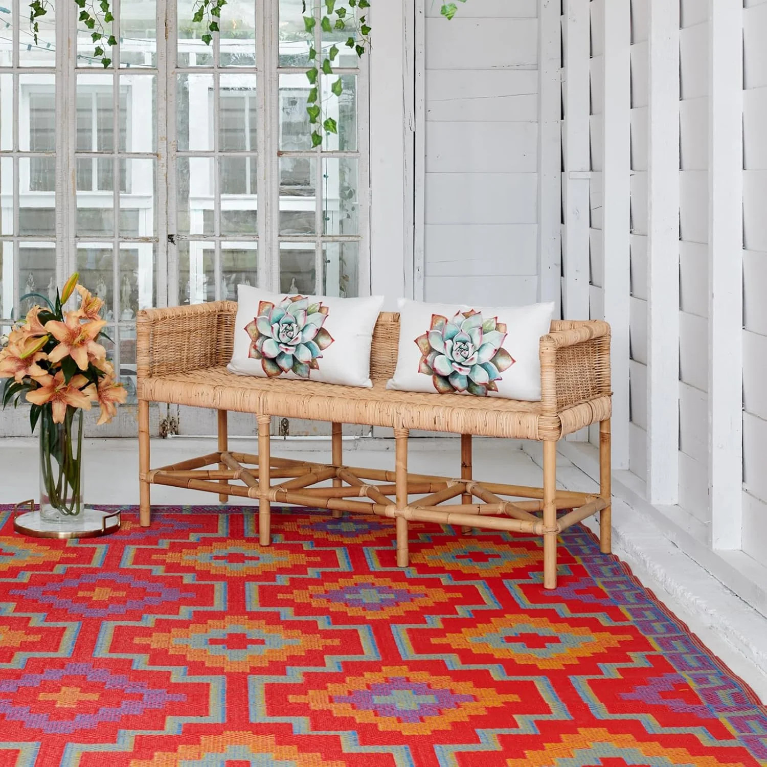 Fab Habitat Outdoor Rug - Waterproof, Fade Resistant, Crease-Free - Premium Recy gallery