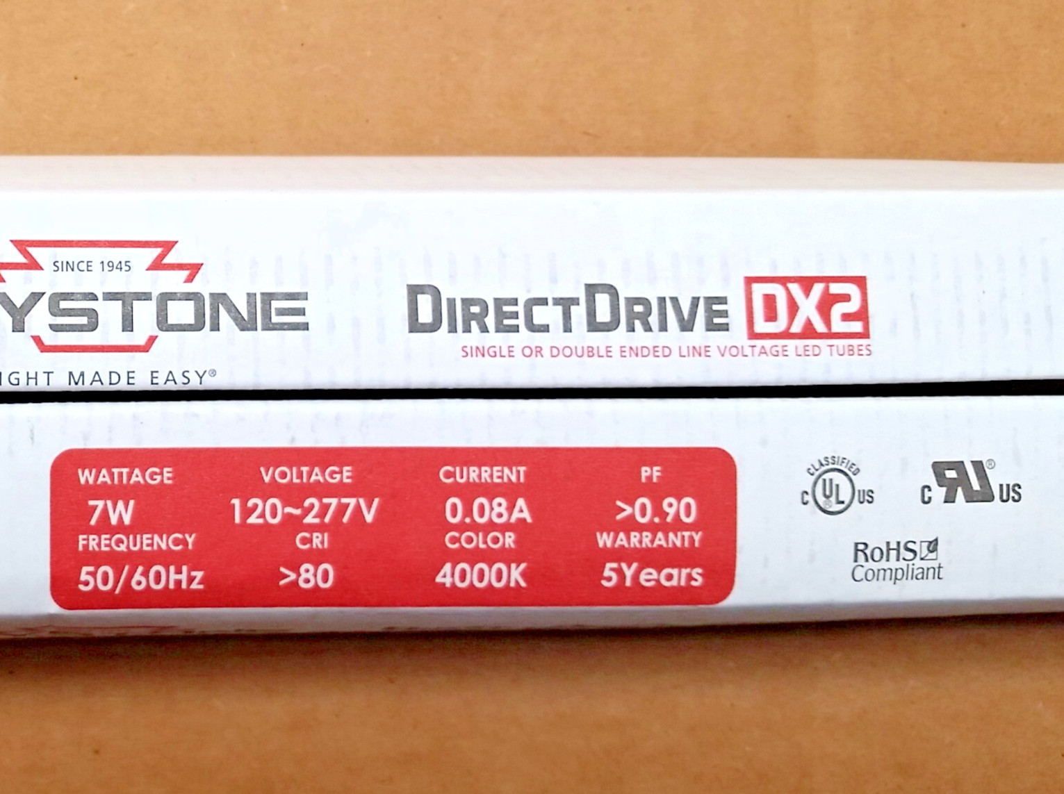 2x Keystone 7W T8 4000K Cool 18" LED tube Replaces Sylvania F15T12/CW & F15T8/CW gallery