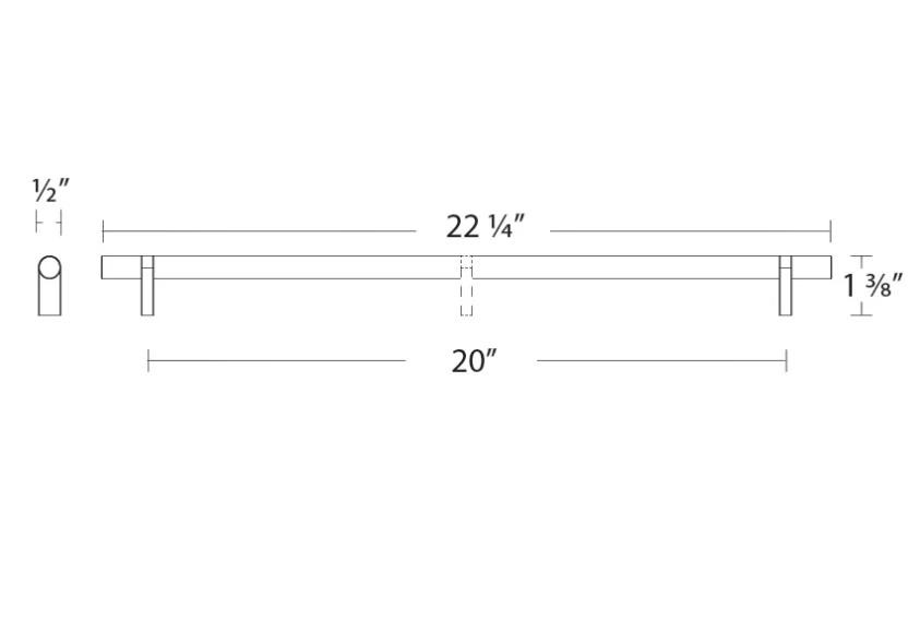 EMTEK 84160 20" Centers Rectangular Bar Stem Polished Chrome/Nickel gallery