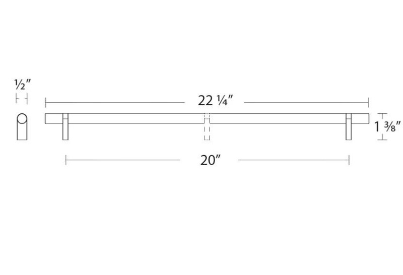 EMTEK 84160 20" Centers Rectangular Bar Stem Polished Chrome/Nickel gallery