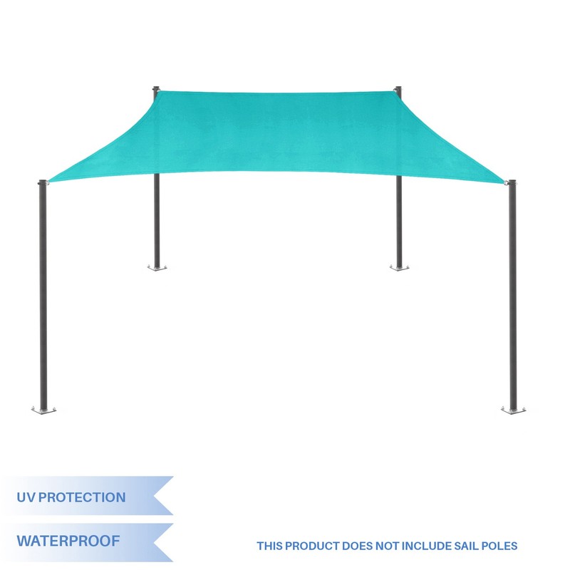 5-24ft Turquoise Rectangle Waterproof Sun Shade Sail w/8" Hardware Kit Yard Deck gallery