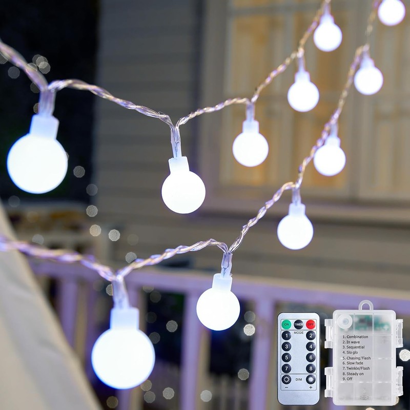 Globe String Lights Battery Operated - 21 Feet 60 Led Twinkle Fairy Lights, 8... gallery