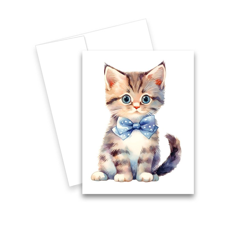12 Assorted All Occasion Notecards with Envelopes - CUTE KITTEN ( 2 of Each ) gallery