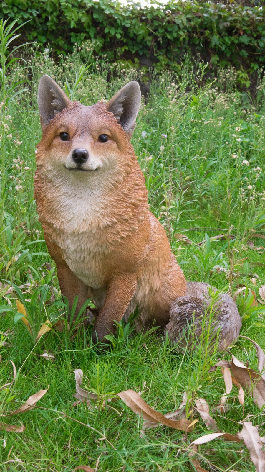 Life Like Fox Sitting Garden Statue Decoration Home Animal Sculpture Wildlife gallery