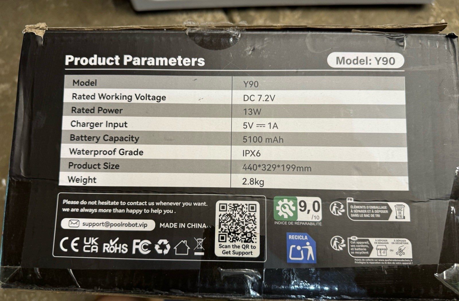 Robotic Pool Skimmer Y90 Solar Powered, Cordless Surface Cleaner w/ Remote Y90 gallery