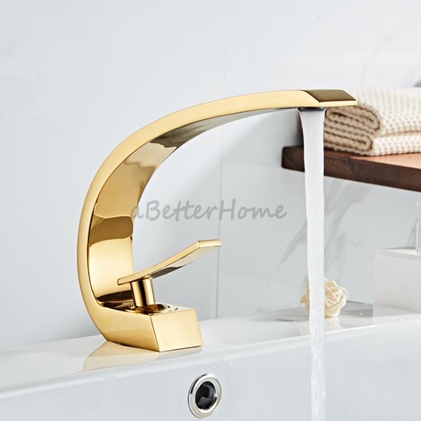 Creative Modern Curve Bathroom Sink Faucet Single Hole Basin Vanity Lavatory Tap gallery