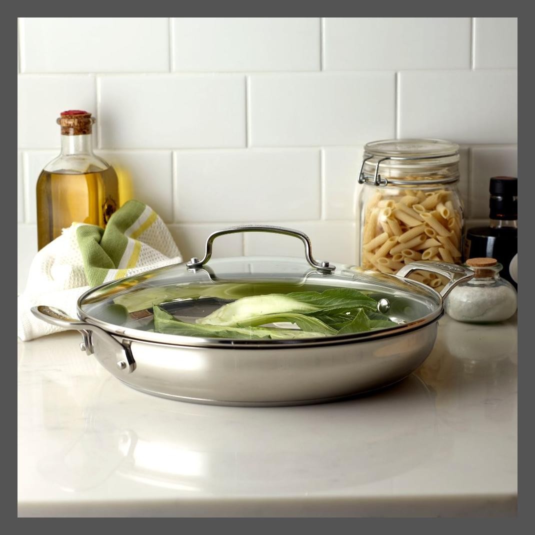 Cuisinart 2PC Stainless Steel Everyday Pan Set 500F 3.53QT 12" Cover Oven gallery
