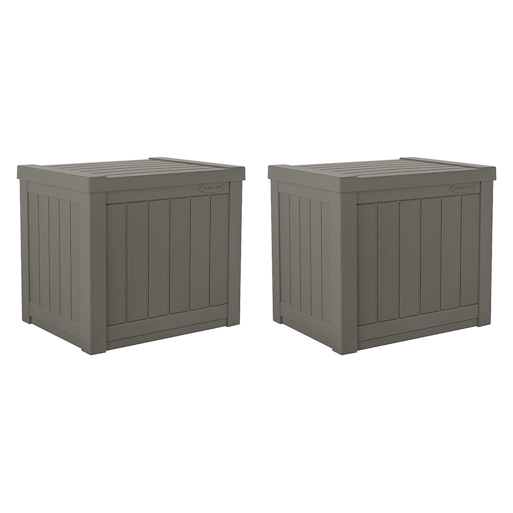 Suncast SS500ST 22 Gallon Small Resin Outdoor Patio Storage Deck Box (2 Pack) gallery