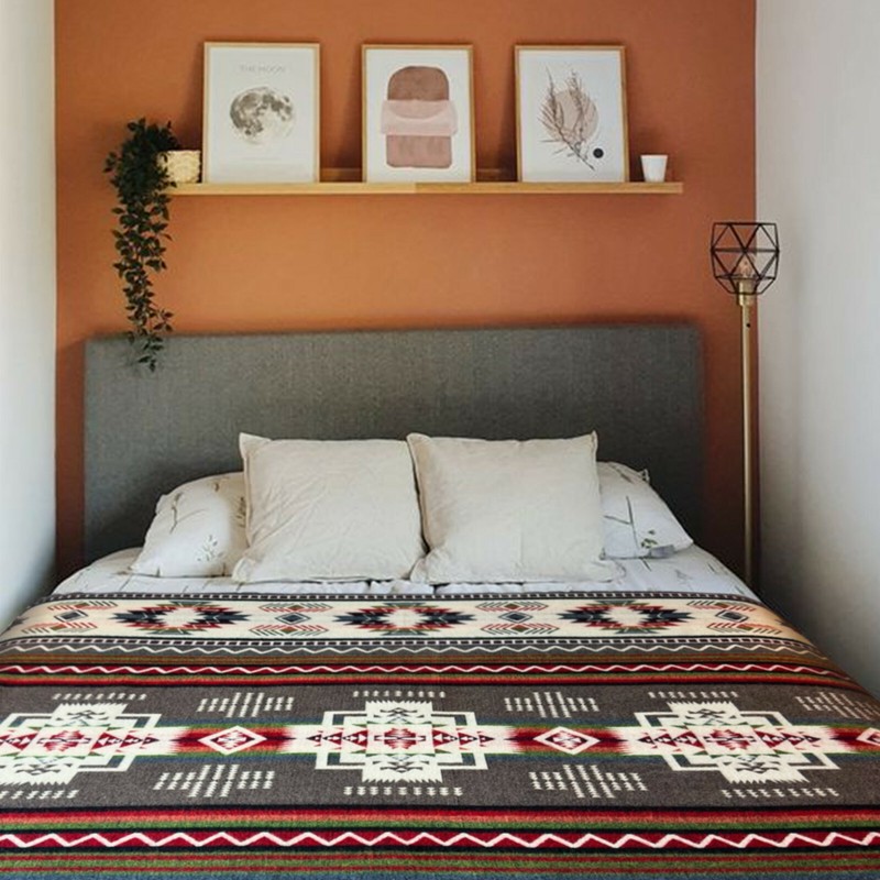 Extra Large Soft & Warm ALPACA Wool Blanket Andean Southwest Pattern 75x90 in gallery