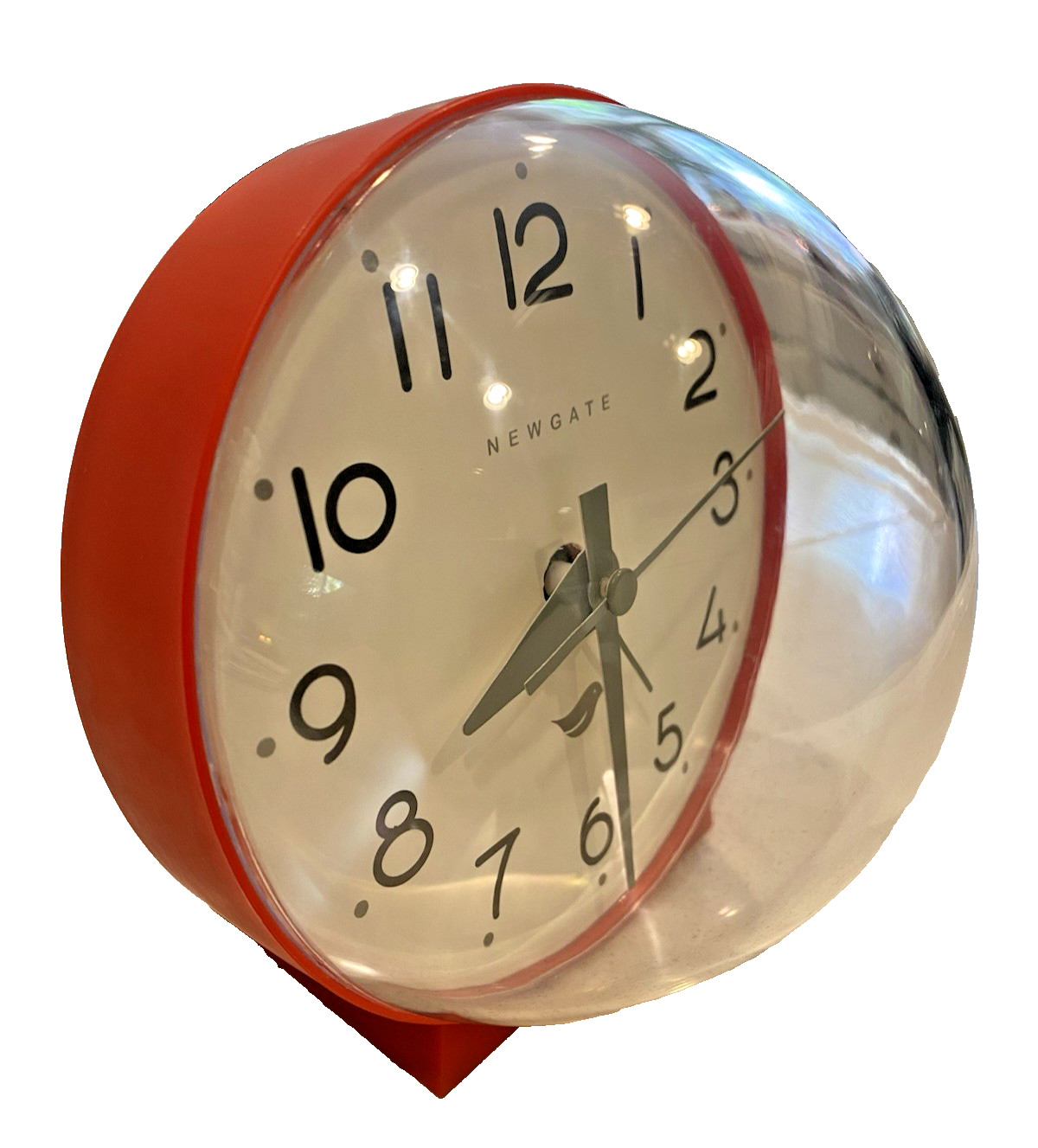 Newgate Red 4.5" Round Analog Bubble Lens Clock W Alarm New Battery Tested Works gallery