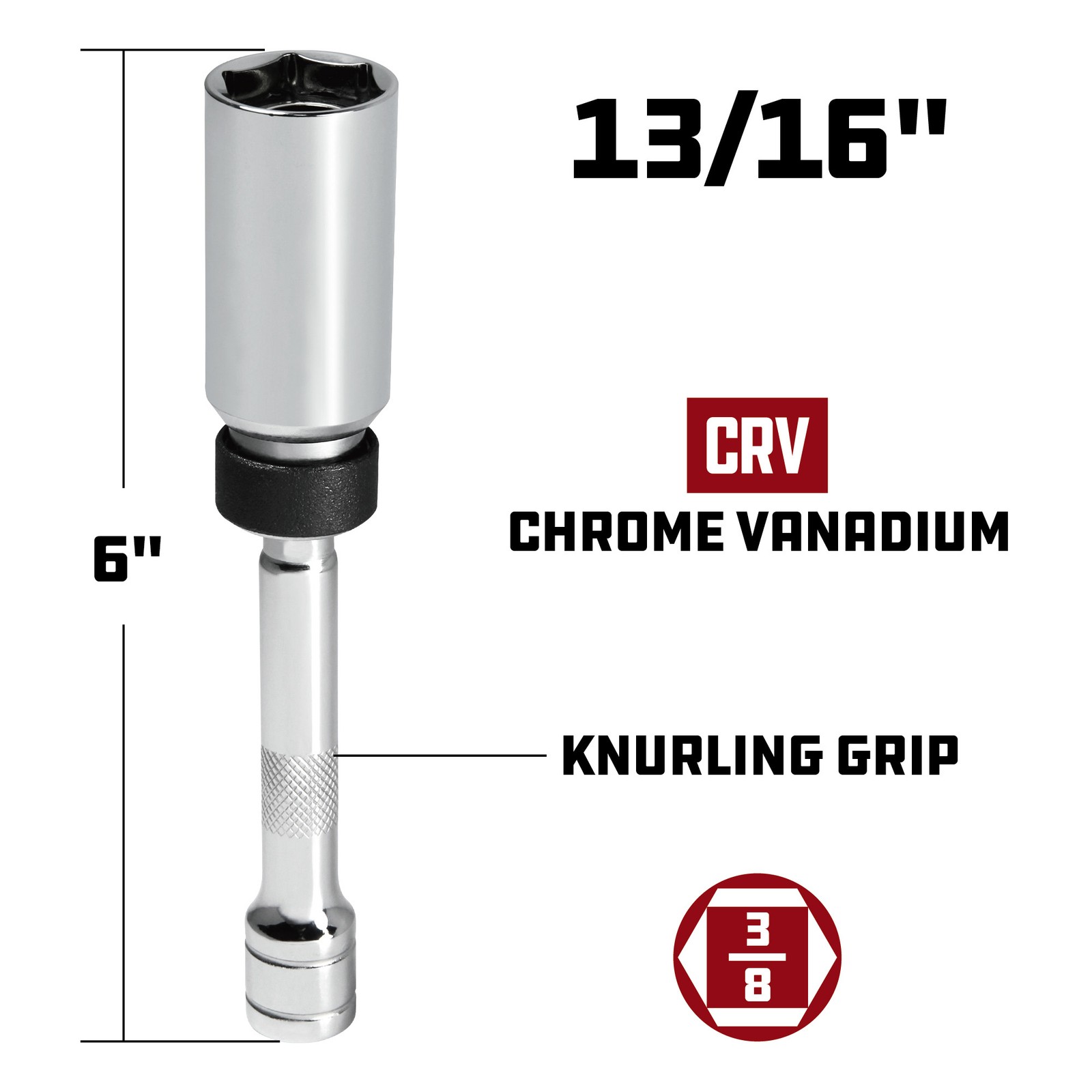 Powerbuilt 3/8"DR13/16"X6" MAGNET SWIVEL S/P SOCKET - 641853 gallery