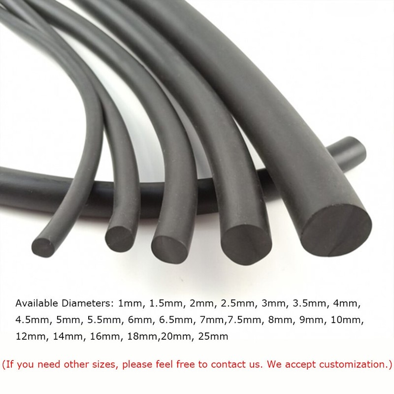 Black Solid Nitrile Rubber Cord O Ring Strip Anti Oil Seal Gasket Dia 1 to 30mm gallery