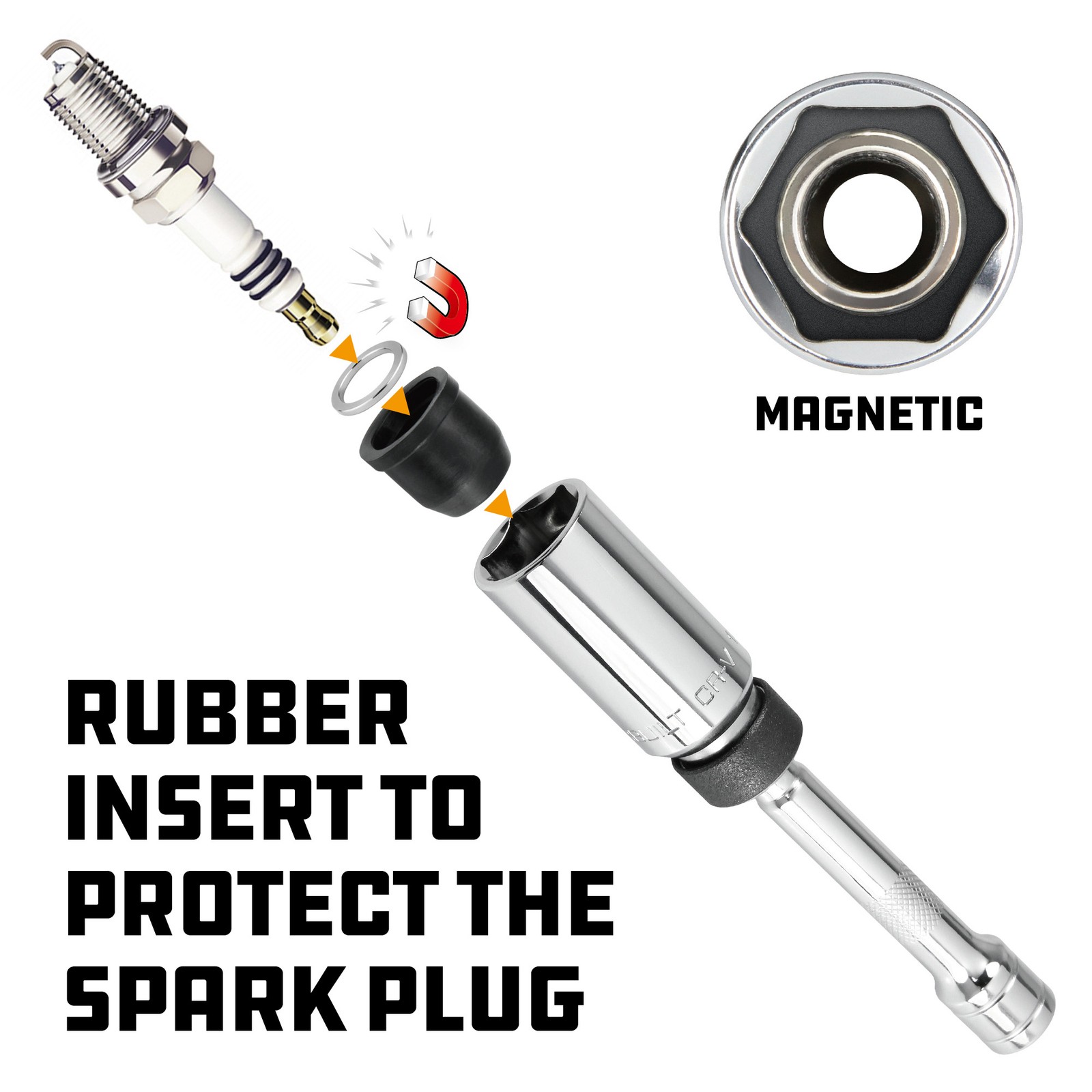 Powerbuilt 3/8"DR13/16"X6" MAGNET SWIVEL S/P SOCKET - 641853 gallery