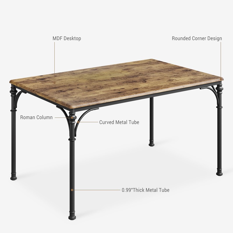 5-Piece Space-Saving Dining Table Set Rectangular Wood Dinette Set with 4 Chairs gallery