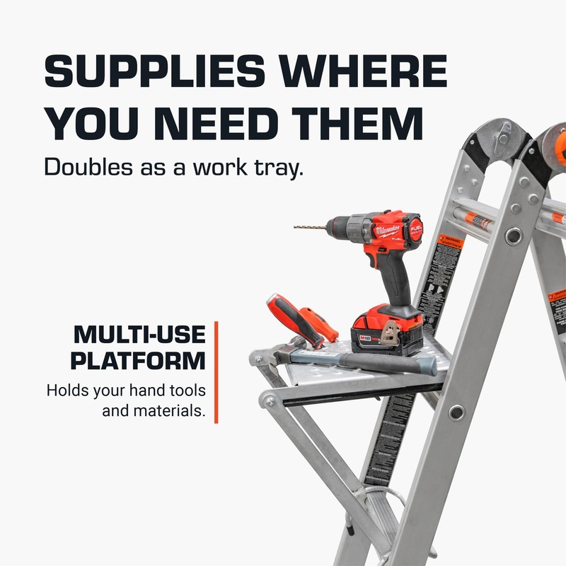 Work Platform Ladder Standing Tray HeavyDuty 375 Lbs Use Case gallery