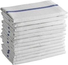 Herringbone Kitchen Towels Set – Pack of 12 – 100% Cotton, Stripe Tea Towel