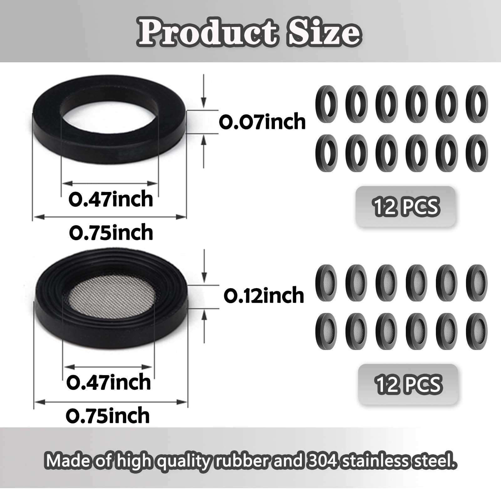 Shower Head Gasket, Shower Head Filter Gasket 12pcs Rubber Washers Plumbing 1... gallery