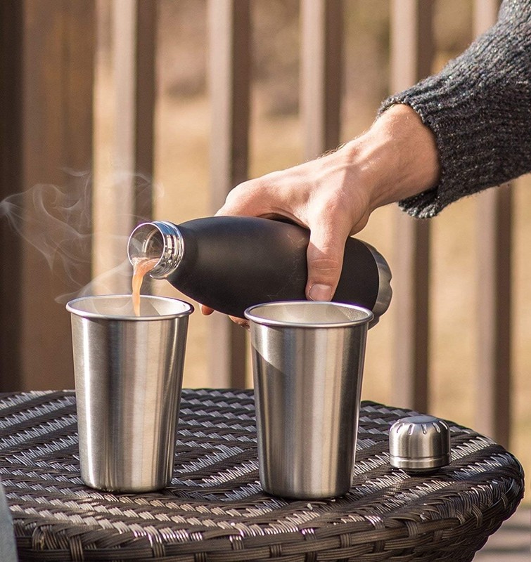 4 Pack Unbreakable Stainless Steel Cups 10Oz Metal Drinking Cup for Camping gallery