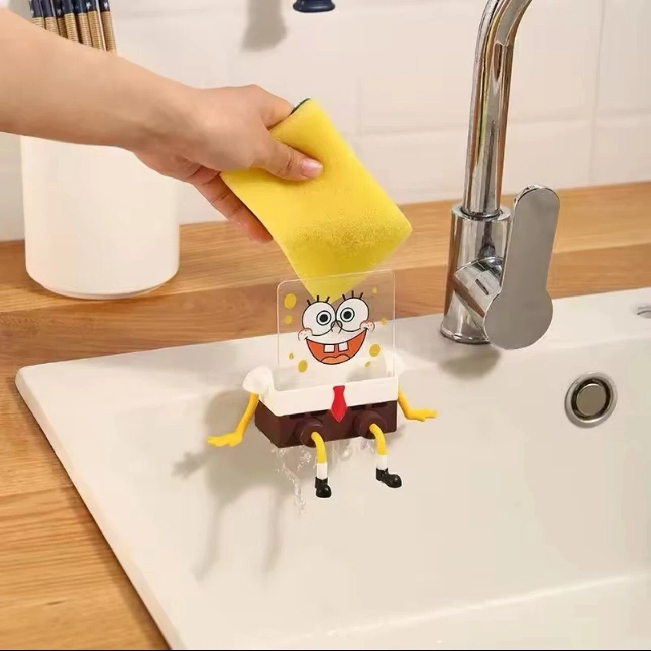 Sink Holder SpongeBob with Sponge Kitchen Organizer Storage Drain Rack Holder gallery