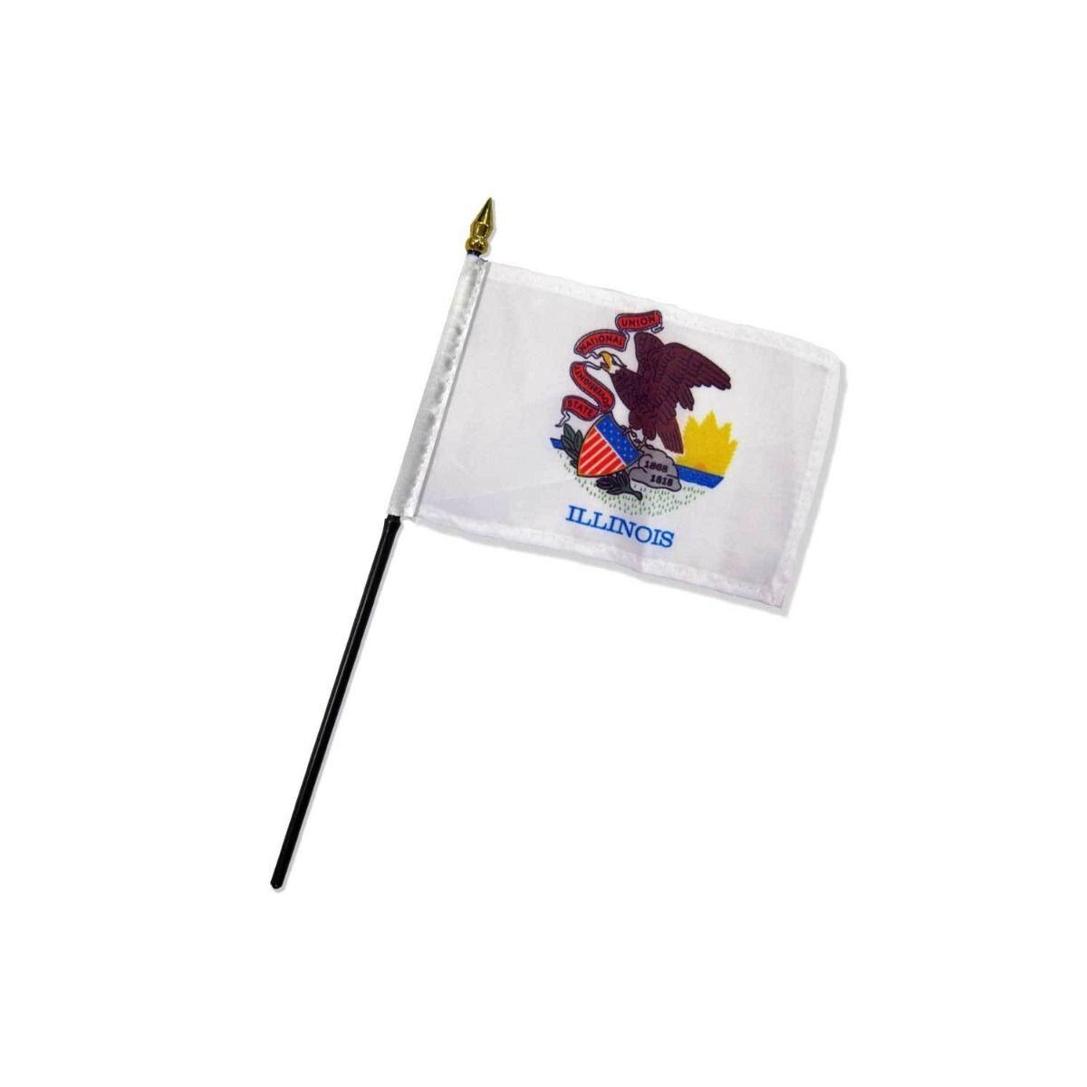 Illinois 4x6in State Stick Flag - Mini USA Desk Flag Parade Classroom Decor gallery