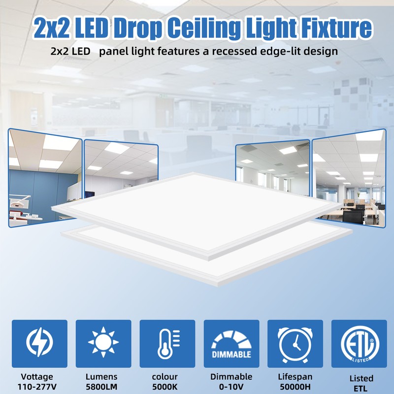 2x2 LED Flat Panel Light 10-Pack, Dimmable, 45W Back-Lit 2x2FT LED Troffer Light gallery