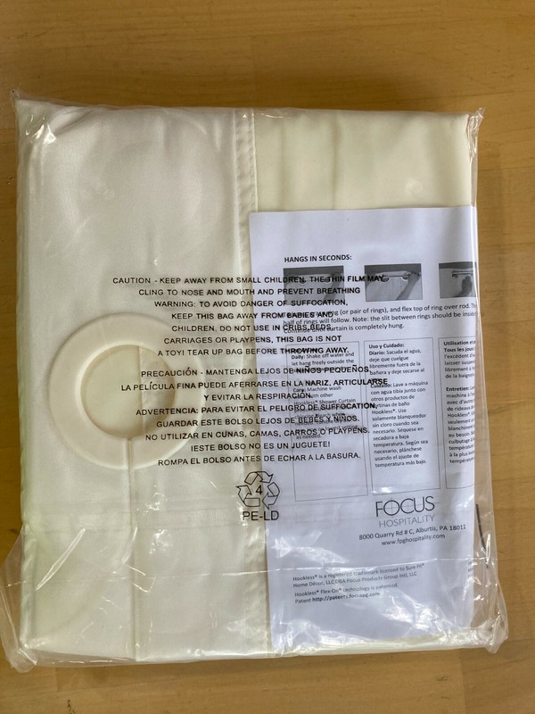 Focus Window Hookless Shower Curtains, Mystery Beige 71” L x 77” W gallery