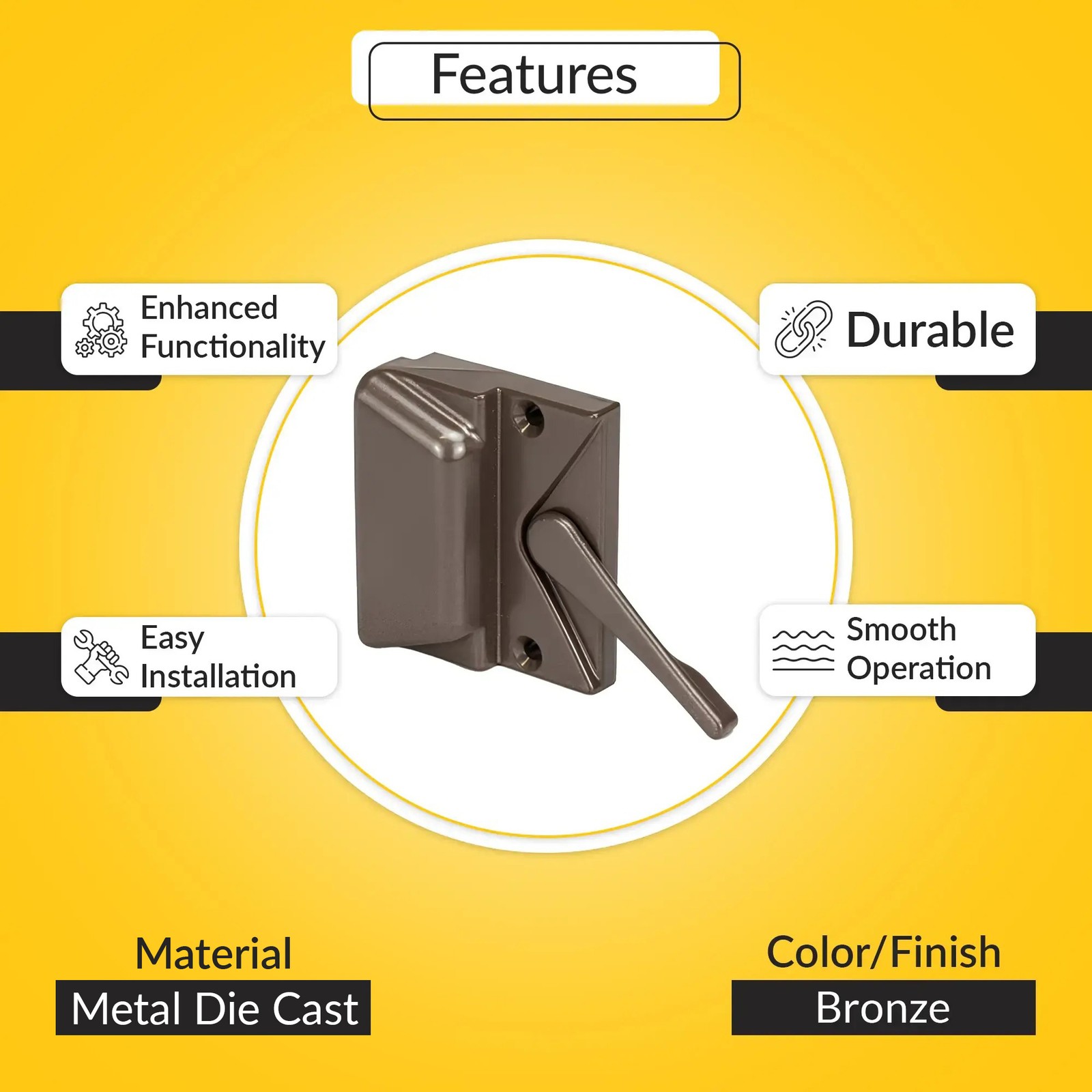 Brixwell Primary Sash Lock, 2-5/16" Hole Spacing, Die Cast Material, Non Handed gallery