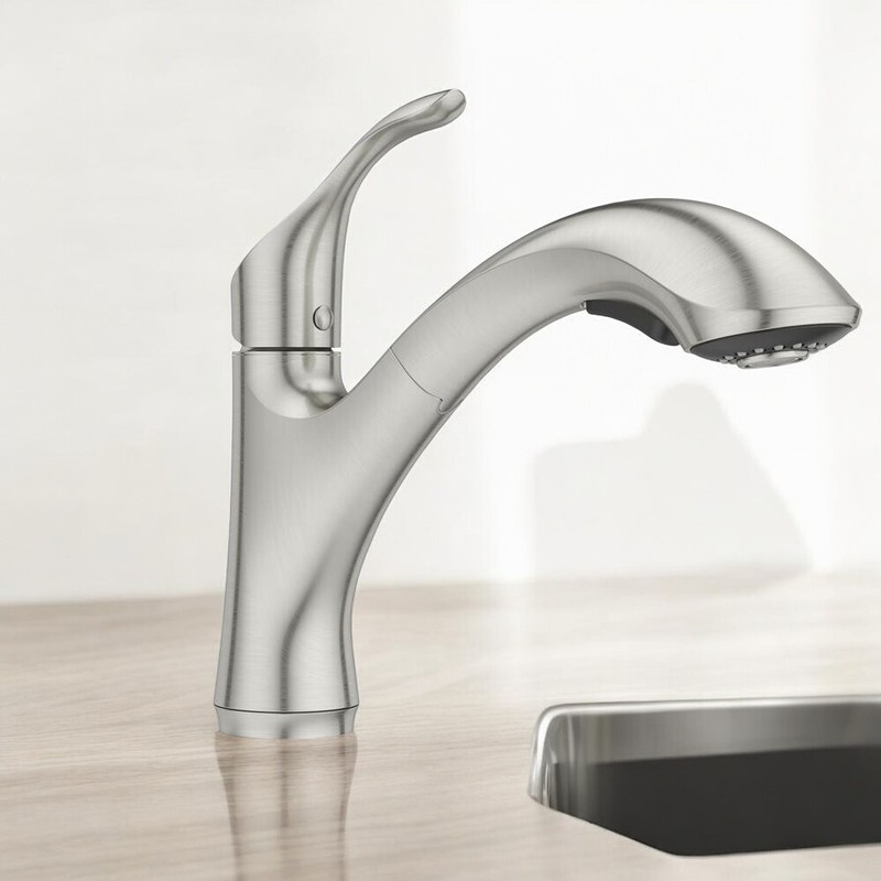 Pfister Corvo Single Handle Pull Out Stainless Kitchen Faucet Home Remodel DIY gallery