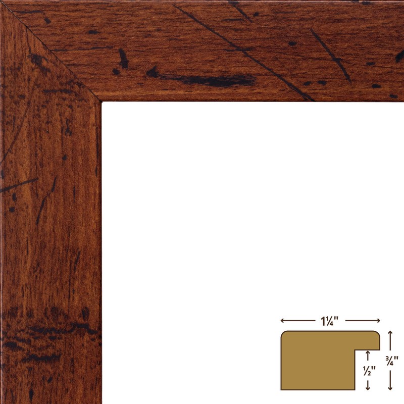 Craig Frames 1.25" Flat Distressed Rustic Brown Picture Frame gallery