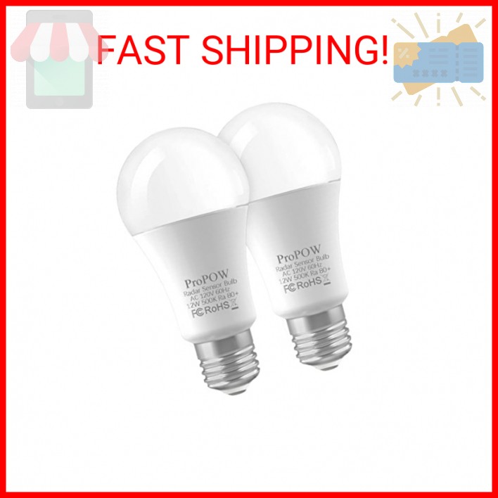 ProPOW Radar Motion Sensor Light Bulbs, A19 12W (100 Watt Equivalent) Daylight E gallery